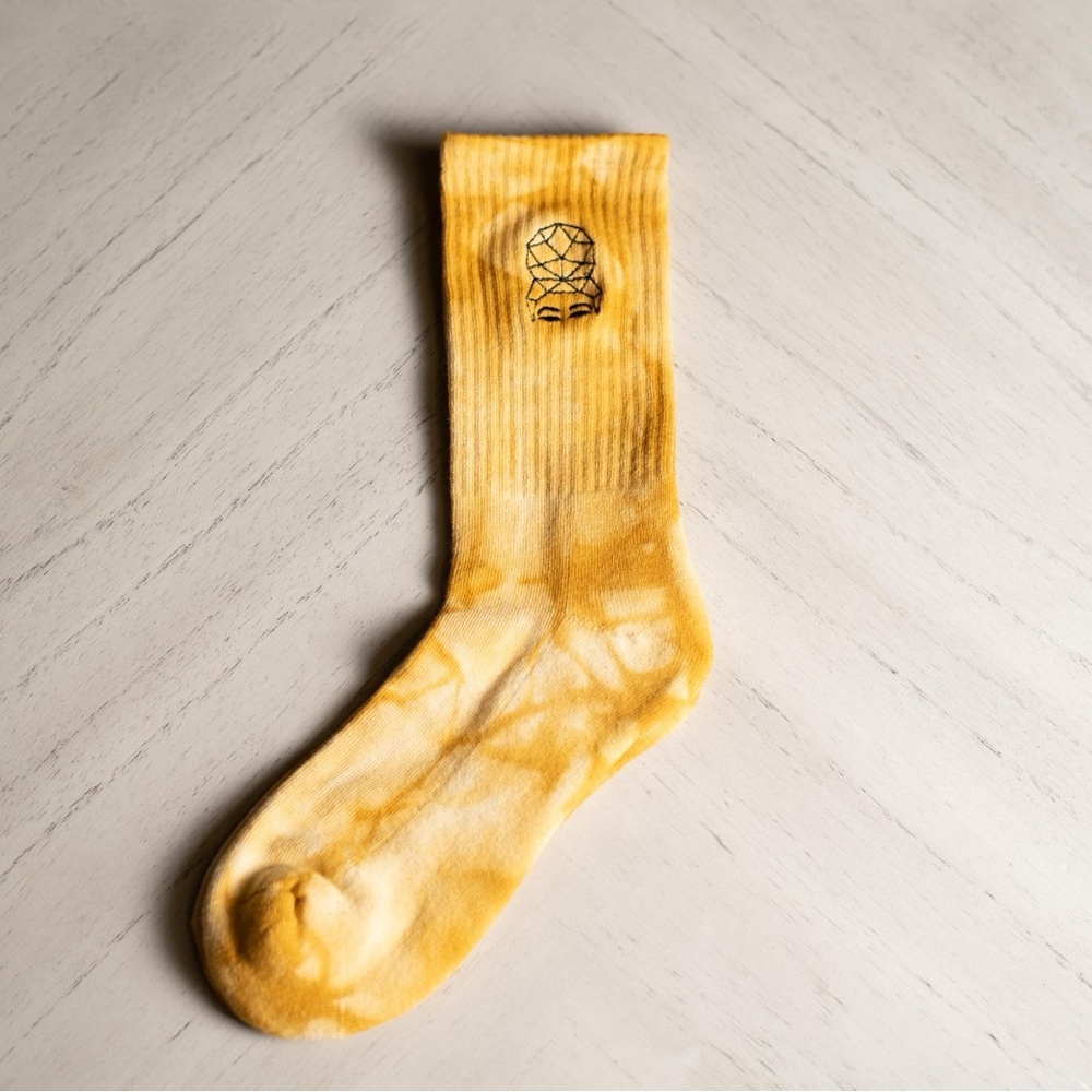 Yellow Tie-Dye Men's Sock